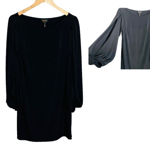 Laundry by Shelli Segal Open Slit Sleeve Shift Black Dress Size 4 - Picture 1 of 9